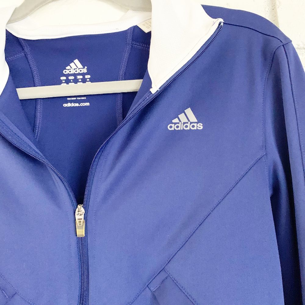 Women's Adidas Blue Track Jacket. Small.